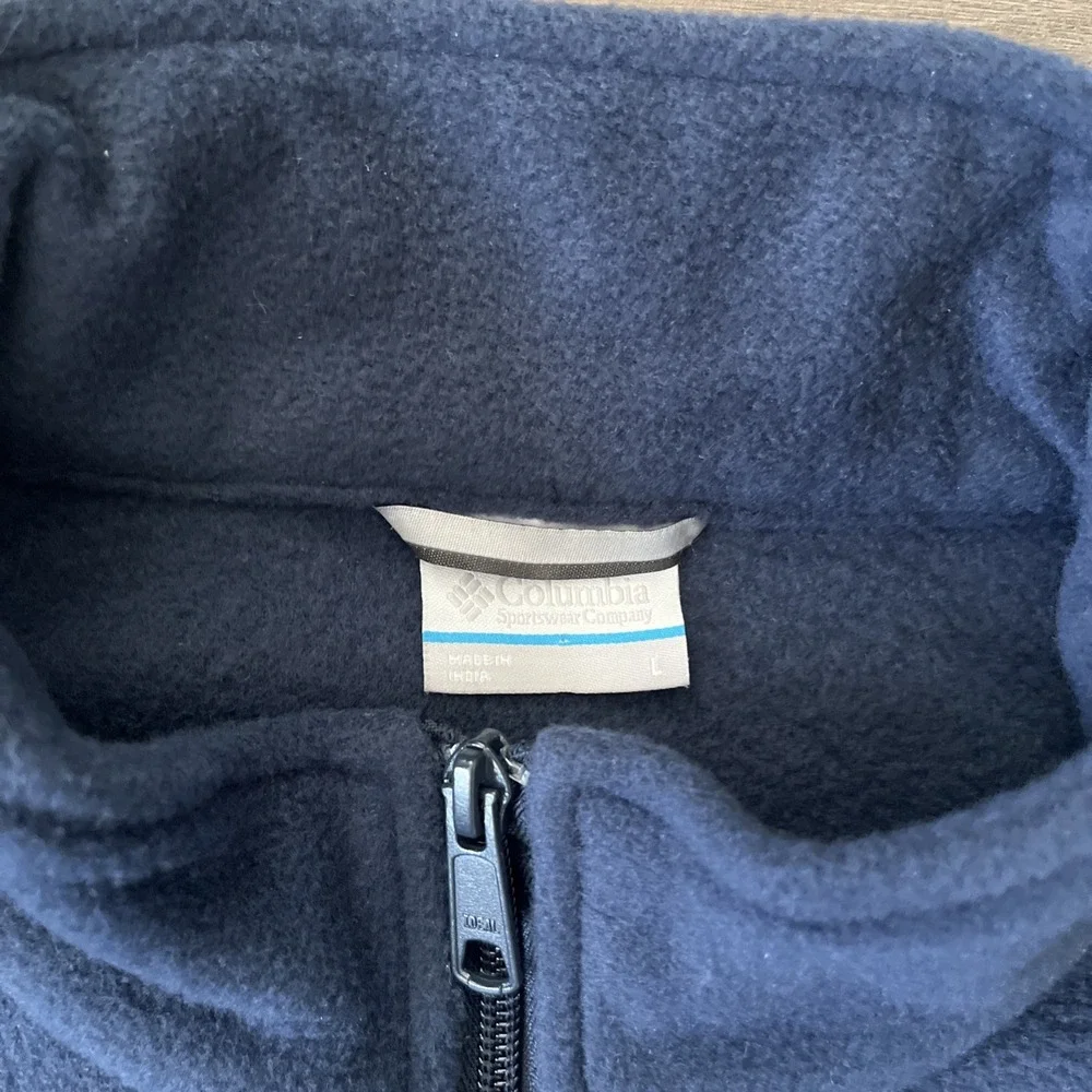 Columbia Full Zip Fleece Jacket Mens L 2-Tone Blue